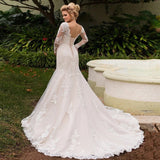 Long-Sleeved Lace Wedding Dress 2026 New Showback Bride Wedding Linen Wedding Dress Dress Dress HZ0517
