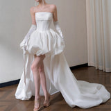 Breast-Shape Wedding Dress Woman 2026 New Bridal Wedding Temperament Go Out Yarn Light Luxury Small Travel Simple Short HZ0517