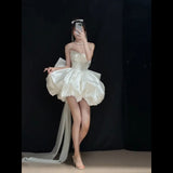 French Sweet Little Dress With Chest And Vertewn Short Pony Birthday Wedding Banquet Engagement Senior Sense Dress HZ0517