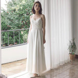 French Travel Photo Wedding Wedding Beach Dress Elegant Back Sexy Sling Skirt Banquet Dress HZ0517