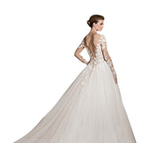 Long-Sleeved Wedding Dress 2026 New Princess Poncho Dress Vintage Lace Slimming Nude A Word Swollen Tail HZ0517
