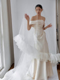 The High-Quality Texture Of The Vertiny Shoulder Wedding Dress The New Bride Simply Greets The Light Wedding Dress With Thin Engagement Dress HZ0517