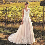 Wedding Dress 2026 New Hot Lace Paste Sticker Deep V Collar Transparent Sleeveless Main Wedding Dress HZ0517