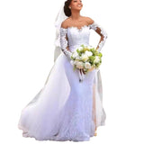 Sexy One-Word Shoulder Wedding Dress Luxury Thin 2026 New Bridal French Retro Wedding Dress Woman HZ0517