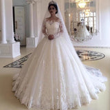 Wedding Dress In The Spring Of 2026 New Repair Thin Veskin Shaved Yarn Large-Size Long-Sleeved Lace Wedding Dress HZ0517