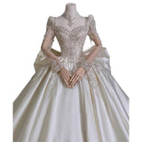 Long-Sleeved Main Wedding Dress 2026 New Bridal French Princess Big Tail Retro Court Style Heavy Industry Senior Sense Yarn HZ0517