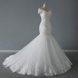 2026 New Spring Net Yarn Fishtail Light Wedding Dress Apparent Thin Lace Bridal Travel Mori Light Wedding Dress Fashion Tail HZ0517