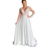 Long-Sleeved Light Wedding Dress 2026 New Bridal Simple Perspective Travel Shot Small Tail Skirt HZ0517