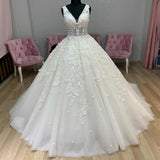 Wedding Dress New Sexy Deep V-Neck Wedding Dress Lace Dress Model 2026 HZ0517