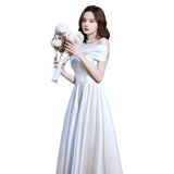 White Small Dress Light Luxury Small Evening Dress Engagement Dress Femininity Banquet Host Dress Usually Wear HZ0517