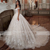 One-Word Shoulder Wedding Dress 2026 New French Bridal Dress Tailed By Simple Small Wedding Dress HZ0517