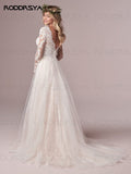 Long-Sleeved Lace Wedding Dress 2026 New Tulle Sexy Temperament Elegant Back HZ0517