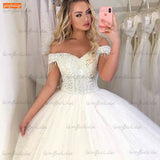 2026 White Beaded Wedding Dress With Tulle Dress Bridal Dress Ivory Dress Main Yarn Spring HZ0517