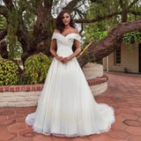 African New Wedding Dress White Shoulder Bridal Pats Light Wedding Ball Evening Dress HZ0517