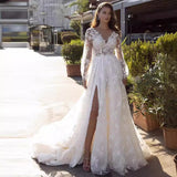 2026 New Women's Lace Sticker Retro V Collar Wedding Dress Mermaid Wedding Dress Mermaid Wedding Dress HZ0517