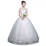 Wedding Dress 2025 New Temperament Bride Simple And Simple Wedding Dress A Word Shoulder Mori Korean Style Small Man Slimming Slimming HZ0517