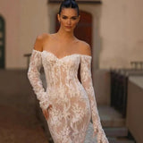 The Waist Fishtail Wedding Dress 2026 New Word Shoulder Small Tail Sexy Bare Back Wedding Dress HZ0517