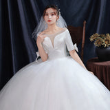 Simplicity Main Light Wedding Dress 2026 Popular New Bride Wedding French Thin Sleeve Super Fairy Simple Hepburn F78 HZ0517