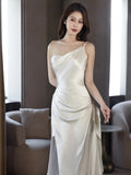Scenic Light Wedding Dress Super Xiansen Small Tailed Bride Simple French Engagement Temperament Go Out To Welcome Dress Summer HZ0517