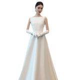 French Light Wedding Dress Bride Simple Temperament Density Retro Welcome White Dress Dress Small Tail Yarn HZ0517