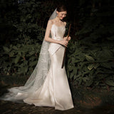 French Brao-Smeared Light Wedding Bride Simple Mori Retro-Screative Yarn Fishtail Welcome Small Dress Summer HZ0517