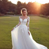 Long-Sleeved Light Wedding Dress 2026 New Bridal Simple Super Fairy Dream Hepburn Bare Back Shot Small Drag Tail Thin HZ0517