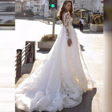 2026 New Women's Lace Sticker Retro V Collar Wedding Dress Mermaid Wedding Dress Mermaid Wedding Dress HZ0517