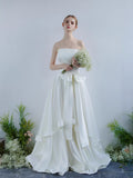 New French Elegant Princess Style Chest Thin And Verteous Wedding Dress Outdoor Lawn Photography Sweet Pong Yarn HZ0517