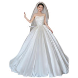 Sing Noodle Wedding Dress 2026 New Bridal Yarn French Retro At-Award Princess High-End Feel Breast Welcome Yarn HZ0517