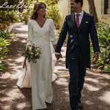 Simple Densified Long-Sleeved Wedding Dress 2026 Explosion Main Yarn HZ0517