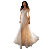 Long-Sleeved 2026 Spring New High-Collar Bride Repair Wedding Dress Fish Tail Small Tail Perspective Bare Back Lace Wedding Dress HZ0517