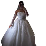 French Light Wedding Dress 2026 New Bridal Sibreast Yarn Yarn High-End Go Out Yarn Tail Dress HZ0517