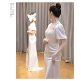 Bride's Felinden Light Wedding Dress Sen Series Super Fairy Dream 2026 New Simple Welcome Yarn White French Dress Temperament HZ0517