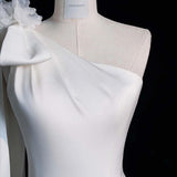 French Light Wedding Dress Super Fairy New Bride Single Shoulder Yarn Light Luxury Thin Fishtail Dress Dress HZ0517