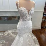 White Slings With Waist Fishtail Wedding Dress Showing Thin Body Sexy Banquet Evening Dress HZ0517