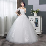 Wedding Dress 2025 New Summer Korean Version Of The Shoulder Bride Married In The Same White Lace Large Size Slim Thin Wedding Dress HZ0517