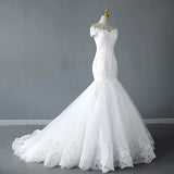 Short-Sleeved Main Wedding Dress 2026 New Bridal Temperament Sexy Small V-Neck Drag-Tailed Wedding Dress Woman HZ0517