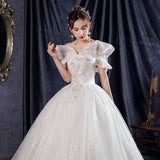 Light Main Wedding Dress 2025 New Bridal Champagne Super Fairy Dreamy Temperament Simple Shoulder G31 HZ0517