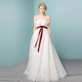 2026 New Breast-Shape Thin And Light Wedding Dress Pregnant Women High-Waisted Bride Go Out To The Bow Sweet HZ0517