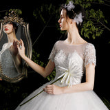 Starry Sky Main Wedding Dress 2025 Spring And Summer New Bridal Bubble Sleeves Are Super Fairy Dream Temperament Square Tailing HZ0517