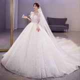 Wedding Starry Yarn 2026 New Spring Bride Simple Big Tail Temperament Hepburn Physical Store Wedding Dress HZ0517