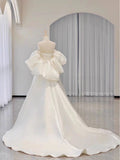 White French High-End Dress Word Shoulder Bubble Sleeve Light Main Wedding Dress New Bride Go Out Yarn Welcome HZ0517