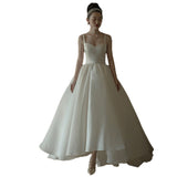 French Hepburn Light Wedding Dress Super Fairy Dreamson Slings Out The Yarn Temperament Simple Vertiny Retro Dress HZ0517