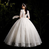 Wedding Dress 2025 New European-Style Strap Sexy Bridal Wedding Dress In Sleeve Size Lace Yarn HZ0517