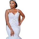 Wedding Dress 2026 New White Sleeveless Fishtail Wedding Dress Bridal African Fish Dress HZ0517