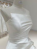 French Simple Ass Fishtail Type Open Tail Small Tail Outdoor Lawn Light Wedding Registration Dress HZ0517