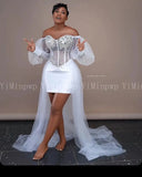 Wedding Dress Sexy Bare Back Nail Lace Fishtail Bride Wedding Welcome Peng Peng Skirt Dress HZ0517