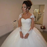 Take The New Bridal Skin Color Net Long Sleeves Embroidered Lace Collar Wedding Dress HZ0517