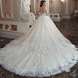 French Court Style Wedding Dress 2026 New Word Heavy Industry Women's Long-Sleeved Wedding Dress HZ0517