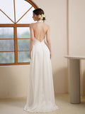Vintage Collar Hanging Neck Thin Soft And Tempting Temperament Bridal Wedding Dress Outdoor Lawn Yarn New Yarn HZ0517